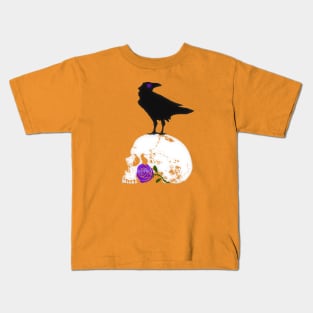 The Raven and the Purple Rose Kids T-Shirt